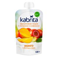 KABRITA Mango-Ābolu augļu biezenis ar saldo krējumu no kazas piena 6+m. 100g