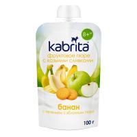 KABRITA Banāns ar cepumiem-ābolu biezenis ar saldo krējumu no kazas piena 8+m. 100g