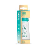 BABOO stikla pretkoliku barošanas pudelīte, plats kakliņš, 3+ mēneši 250 ml
