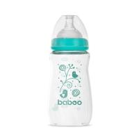 BABOO stikla pretkoliku barošanas pudelīte, plats kakliņš, 3+ mēneši 250 ml