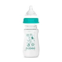 BABOO stikla pretkoliku barošanas pudelīte, plats kakliņš, 3+ mēneši 250 ml