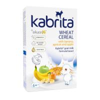 KABRITA Kviešu putra uz kazas piena pamata ar banāniem, aprikozēm&āboliem 6+m.180g