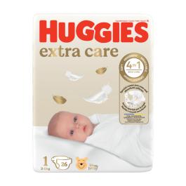 HUGGIES Extra Care 1 autiņbiksītes jaunpiedzimušiem 2-5kg 26gb
