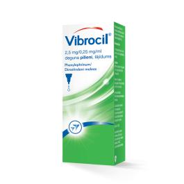 VIBROCIL 2,5mg/0,25mg/ml deguna pilieni, šķīdums, 15 ml