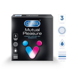 DUREX Mutual Pleasure Longer Lasting Gel Ribs&Dots prezervatīvi N3