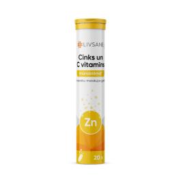 LIVSANE Cinks un C vitamīns putojošās tabletes N20