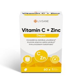 LIVSANE Vitamin C + Zinc Depot tabletes N60