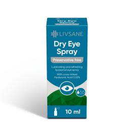 LIVSANE Dry Eye Preservative Free izsmidzināmi acu pilieni 10 ml