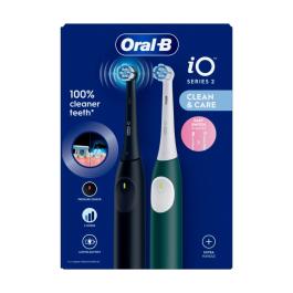 ORAL B iO2 elektriskās zobu birstes komplekts, Black + Green