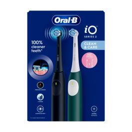 ORAL B iO2 elektriskās zobu birstes komplekts, Black + Green