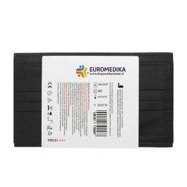 EUROMEDIKA Medicīniskā 3-slāņu vienreizlietojamā sejas maska, melna N5