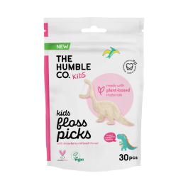 HUMBLE Strawberry bērnu zobu diegs ar turētāju N30