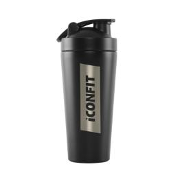 ICONFIT nerūsējošā tērauda šeikeris melns 800ml