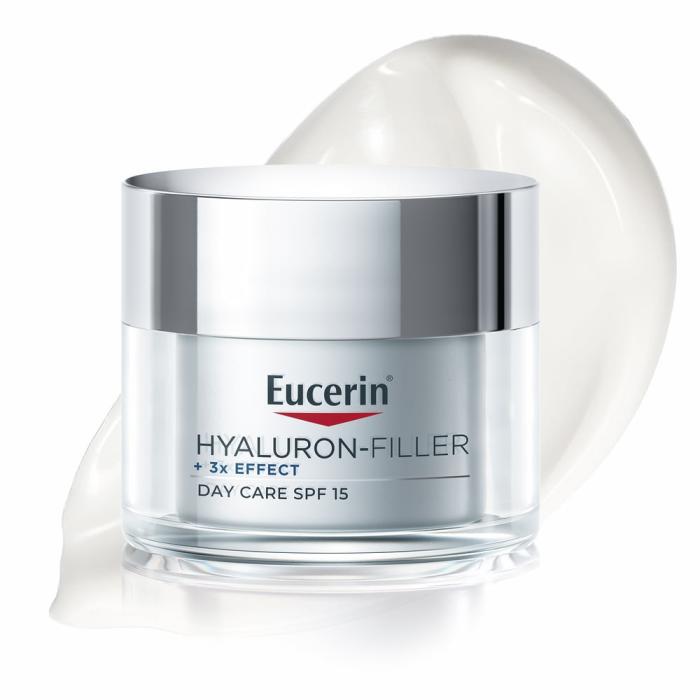 EUCERIN Hyaluron-Filler +3x Effect pretnovecošanās dienas sejas krēms ar SPF 15 sausai ādai 50 ml