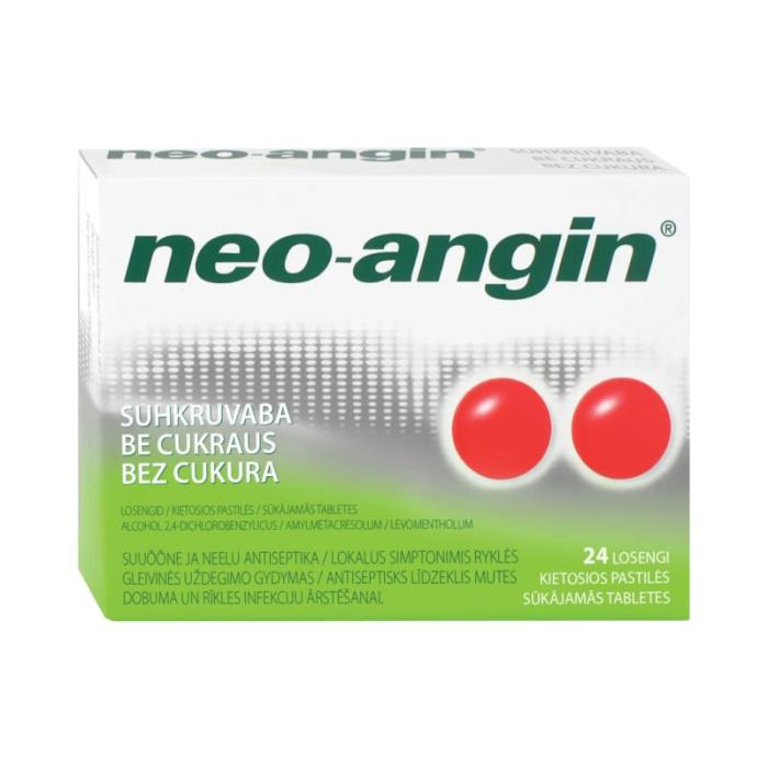 NEO-ANGIN bez cukura sūkājamās tabletes N24