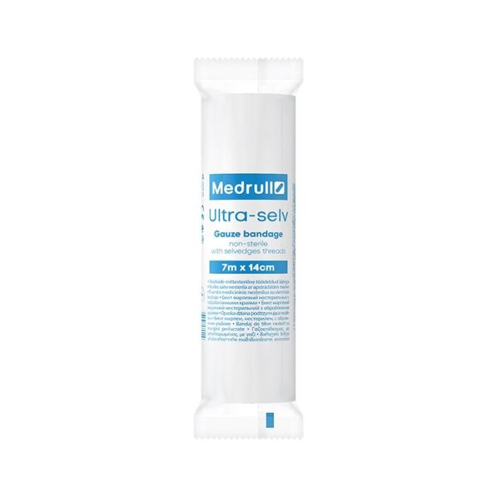 MEDRULL saite Ultra marles nesterila 7 m x14 cm