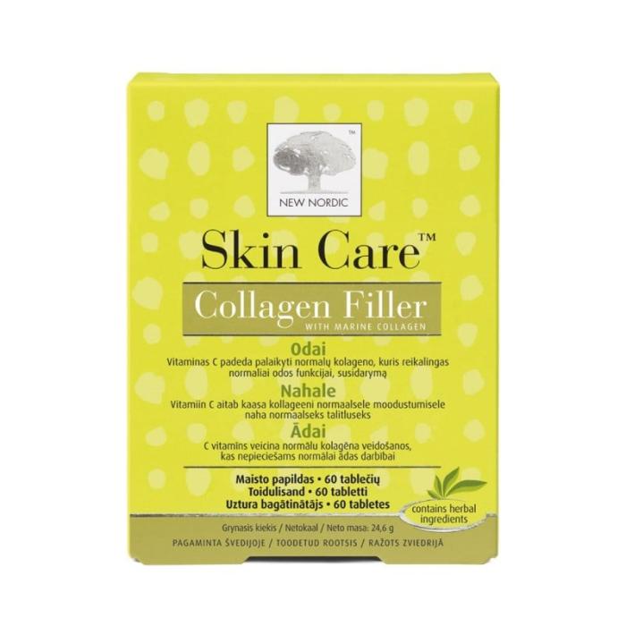 NEW NORDIC Skin Care Collagen Filler tabletes ādai N60