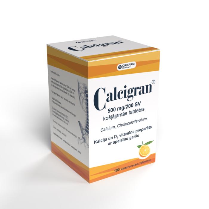 Calcigran 500 mg/200 SV košļājamās tabletes N100