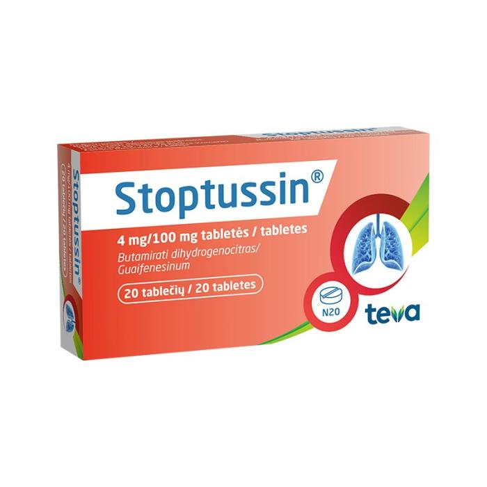STOPTUSSIN 4mg/100mg tabletes N20