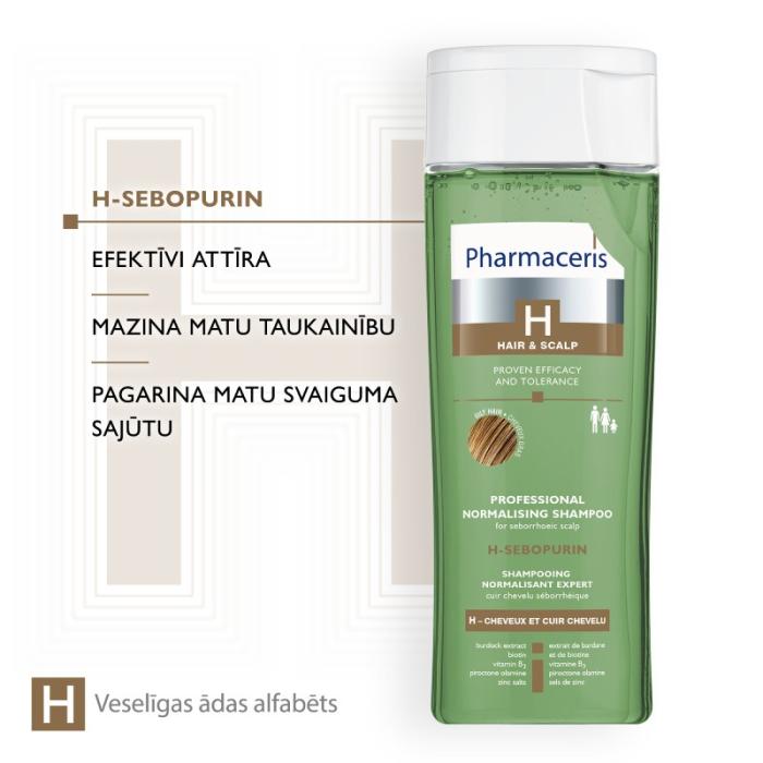 PHARMACERIS H-Sebopurin šampūns taukainiem matiem 250 ml