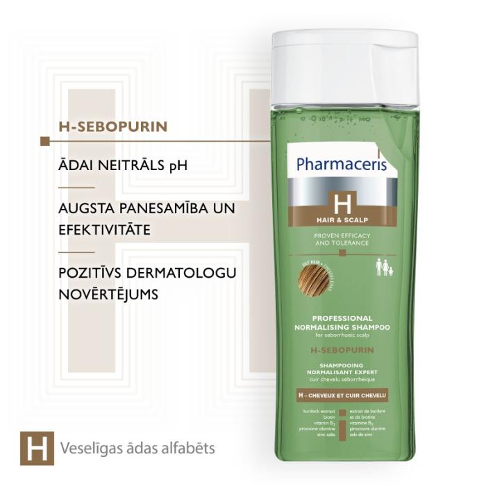 PHARMACERIS H-Sebopurin šampūns taukainiem matiem 250 ml