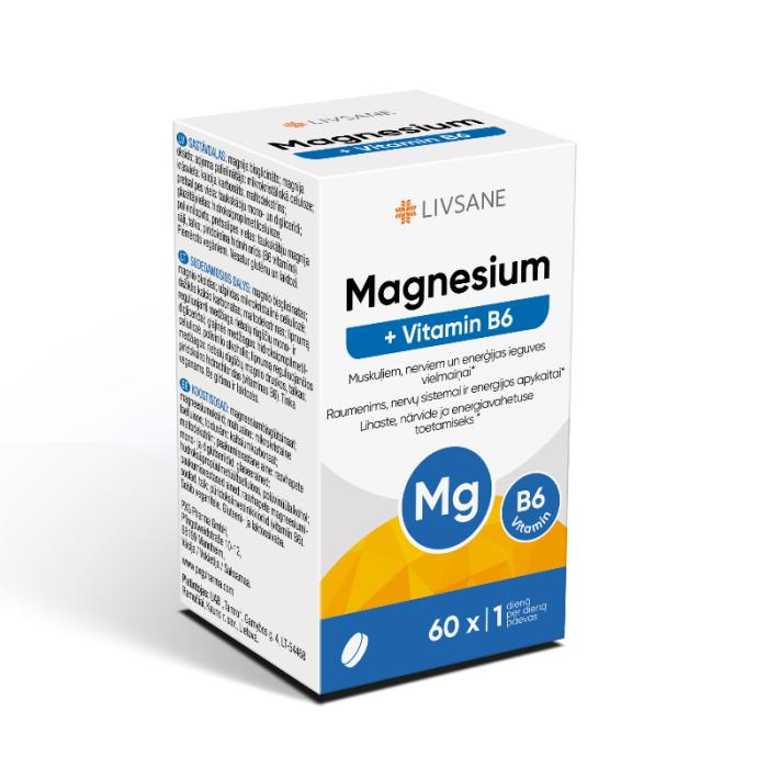 LIVSANE Magnijs + B6 vitamīns tabletes N60