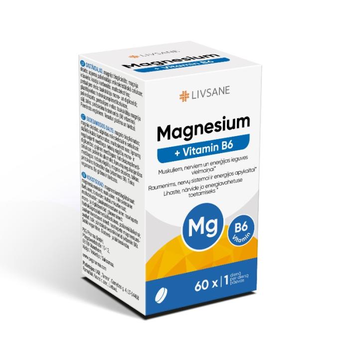 LIVSANE Magnijs + B6 vitamīns tabletes N60