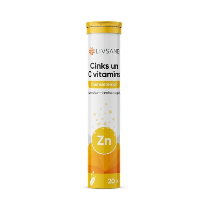 LIVSANE Cinks un C vitamīns putojošās tabletes N20