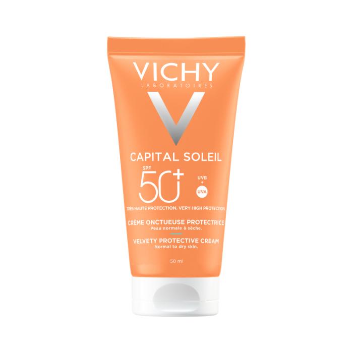 VICHY Capital Soleil Velvety SPF50+ sejas saules aizsargkrēms 50ml