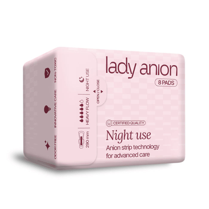 LADY ANION Night Use higiēniskās paketes N8