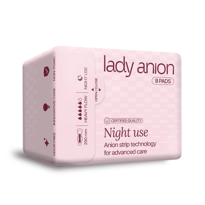 LADY ANION Night Use higiēniskās paketes N8