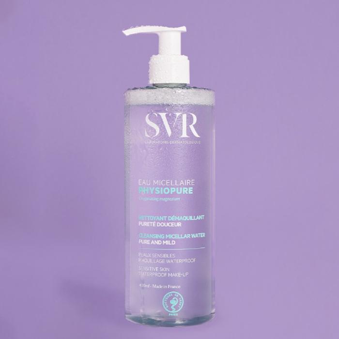 SVR Physiopure Eau Micellaire micelārais ūdens dekoratīvās kosmētikas notīrīšanai 400 ml
