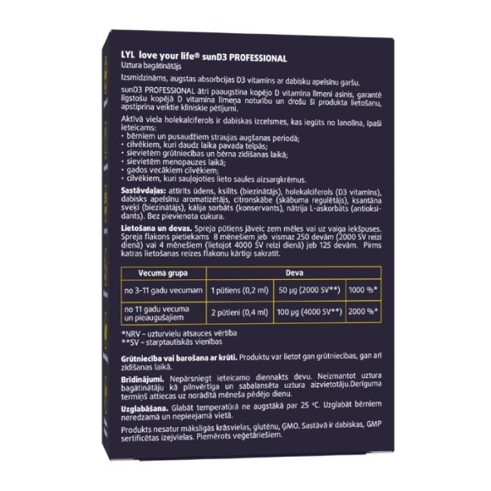 LYL sunD3 PRO 4000 SV, 2000 SV (250 devas), sprejs, 50 ml