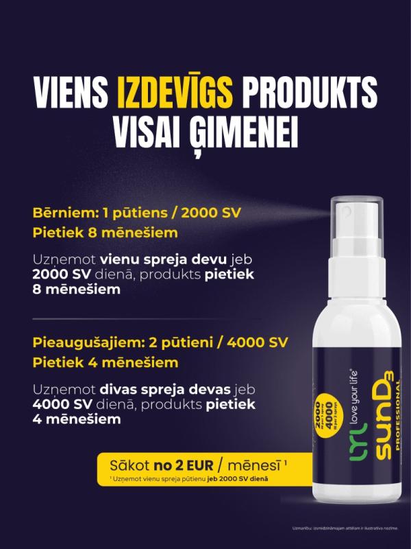 LYL sunD3 PRO 4000 SV, 2000 SV (250 devas), sprejs, 50 ml