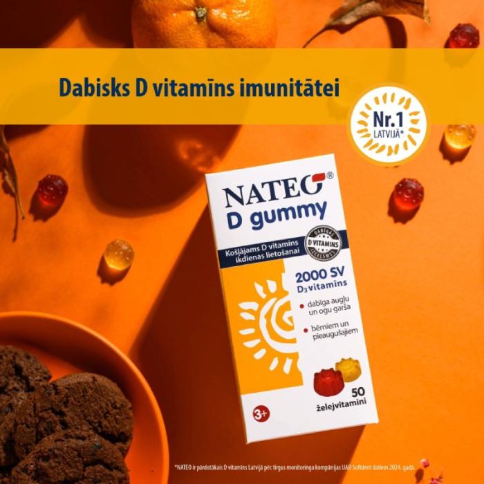 NATEO D Gummy 2000SV košļājamās pastilas N50