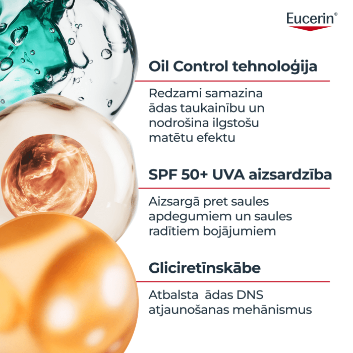 EUCERIN Sun Oil Control SPF 50+ ķermeņa gelkrēms 200 ml