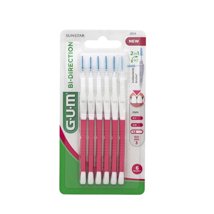 GUM Bi-Direction starpzobu birstītes 1.2mm N6