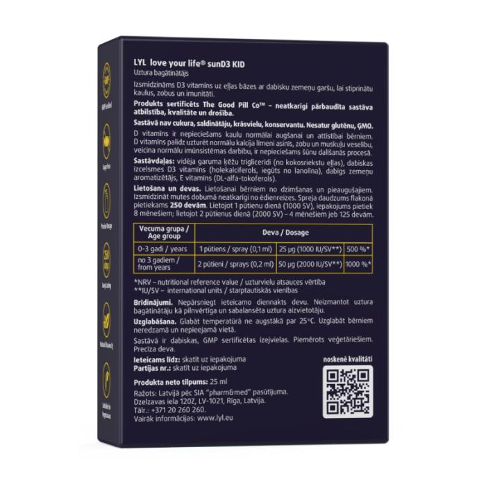 LYL sunD3 KID 1000 SV (250 devas), sprejs, 25 ml