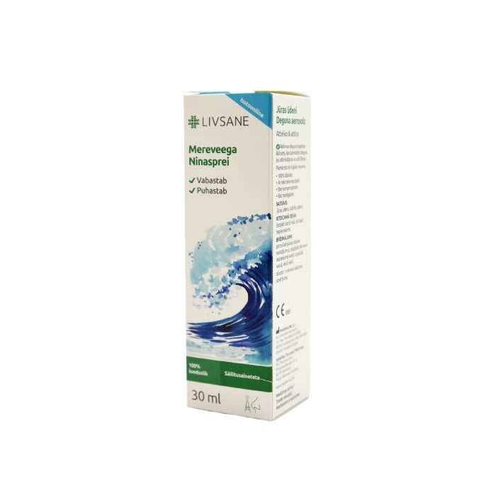 LIVSANE izotonisks jūras ūdens, deguna aerosols 30 ml