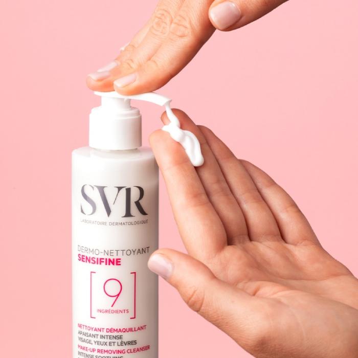 SVR Sensifine Dermo-Nettoyant attīrošs pieniņš kosmētikas noņemšani jutīgai ādai 400 ml