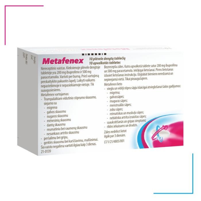 METAFENEX 200mg/500mg apvalkotās tabletes N10