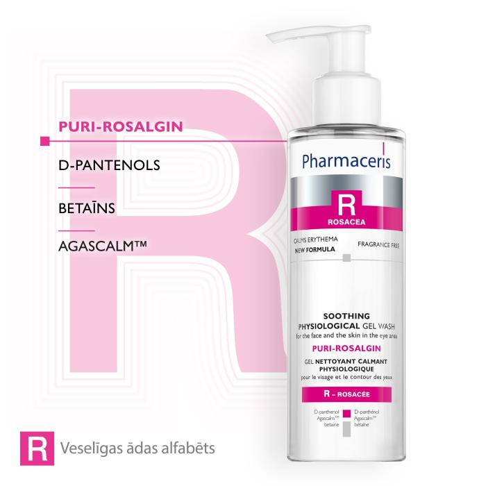 PHARMACERIS R Puri-Rosalgin sejas mazgāšanas gels 190 ml