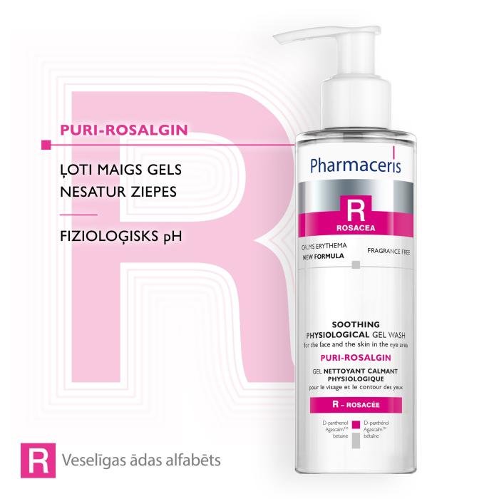 PHARMACERIS R Puri-Rosalgin sejas mazgāšanas gels 190 ml