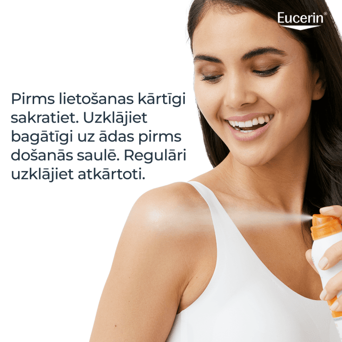 Eucerin Sun Oil Control Dry Touch SPF50 bezkrāsains izsmidzināms saules aizsarglīdzeklis 200 ml