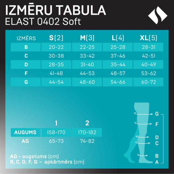 TONUS ELAST 0402 SOFT garās zeķes 1.augums 3.izmērs