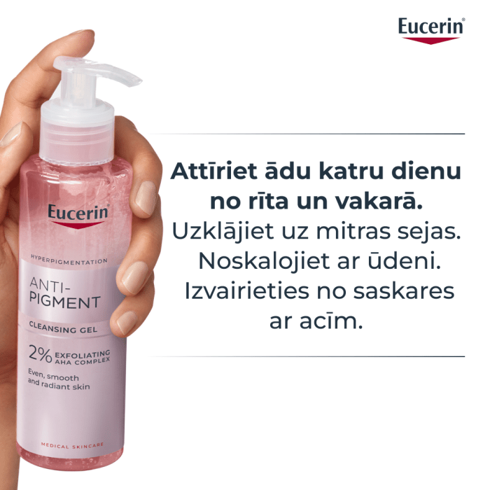 Eucerin Anti-Pigment attīrošā sejas pīlinga želeja ar alfa hidroksiskābēm tumšo plankumu mazināšanai, 200 ml