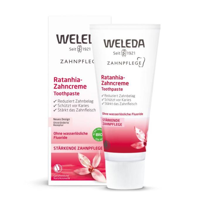 WELEDA zobu pasta ar ratāniju, jutīgām smaganām 75 ml