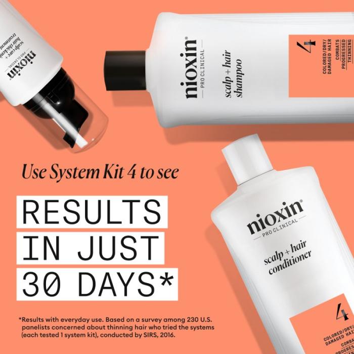 NIOXIN System 4 šampūns krāsotiem matiem ar progresējošu tendenci kļūt plānākiem 300ml