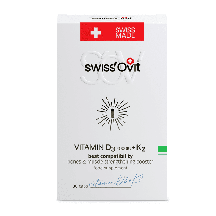 SWISS OVIT D3 4000SV+K2 vit. kapsulas N30