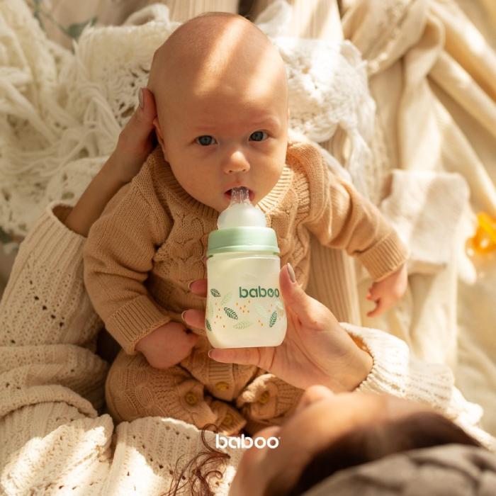BABOO pretkoliku barošanas pudelīte, Peachy Keen, 0+ mēneši 180 ml